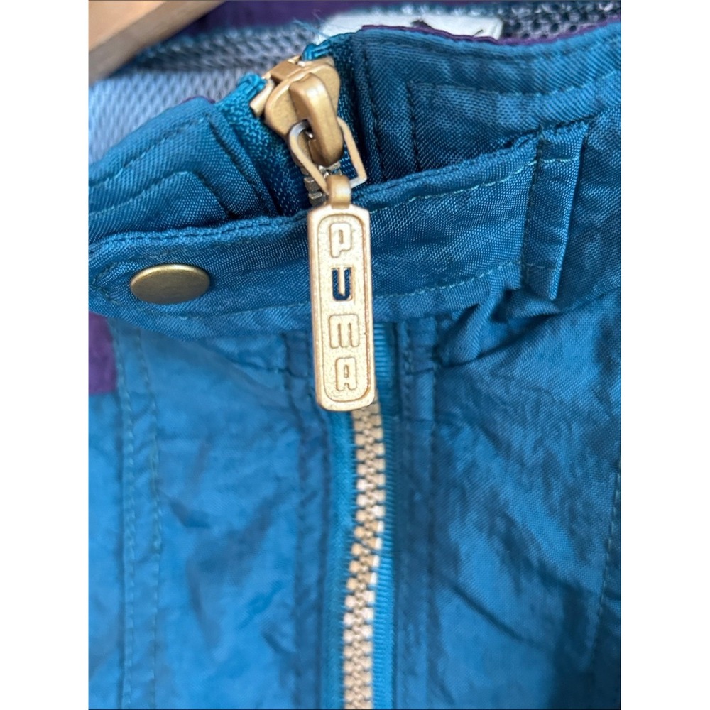 Puma Tracksuit Teal Purple Orange Unisex Large Vintage 90s Colorblock 2pc Set - Picture 9 of 16